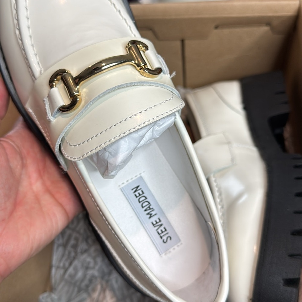 Steve Madden Lando Womens Leather Upper Slip-on Loafers - Picture 4 of 6